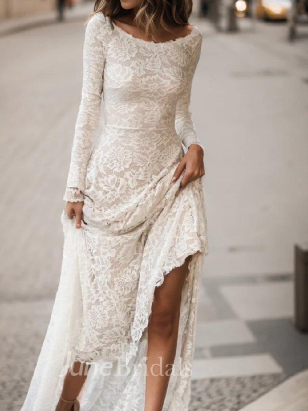 Long sleeve lace wedding dress size 14 NWT from June Bridals